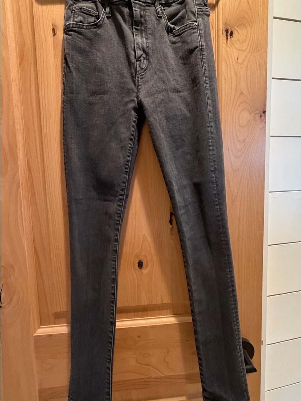 Mother denim HIGH WAISTED LOOKER High-Rise Skinny Jeans in Charcoal Gray
